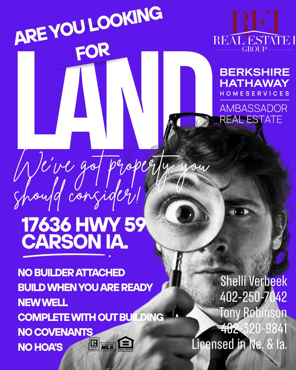 shelliverbeek's tweet photo. 🌳 YOUR LAND. YOUR TIMELINE. YOUR DREAM. 🌳

Looking for land for sale near Council Bluffs, Iowa? Explore 17636 Highway 59 in Carson, IA, now offered at $70,000!

This approximately 1.32-acre property includes a 36′ × 52′ machine... photos:

👉https://t.co/kgO4K5RiYd

Shelli https://t.co/JdaOTNLY8S