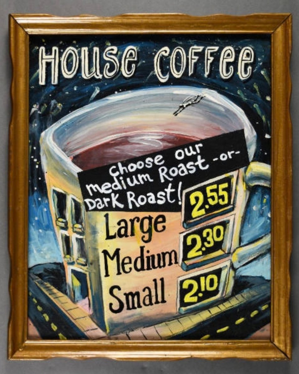 HistoryCenter's tweet photo. Ah, the good ol’ days when a cup of joe was $2! ☕🐝
In honor of #NationalCoffeeDay, check out this original menu sign from the Beehive Coffeehouse, the eclectic East Carson Street hangout that kept the Pittsburgh buzzing for nearly three decades. https://t.co/9AoQNmKmyx