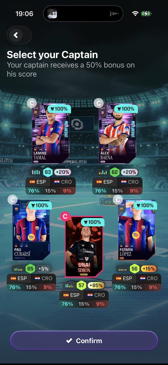 bopsorare's tweet photo. Using this team for round 1 is kinda depressing😂 my starting points are 225. #sorare https://t.co/X8FJ2dXyoX