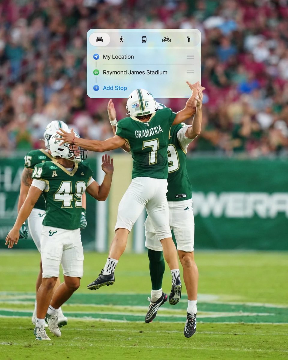 USFAthletics's tweet photo. OTW this Saturday 🚗💨 https://t.co/xaNEXfIaWj
