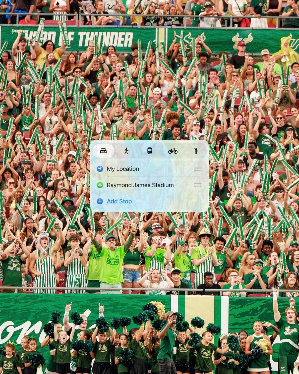 USFAthletics's tweet photo. OTW this Saturday 🚗💨 https://t.co/xaNEXfIaWj