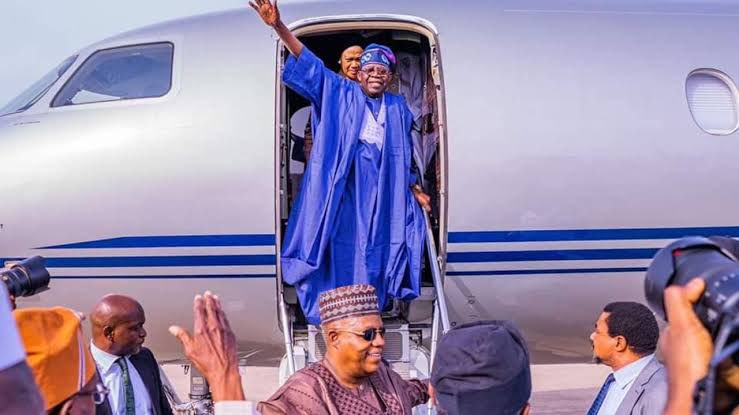 instablog9ja's tweet photo. Celebrations across the country as President Tinubu returns to Nigeria after a four-week European vacation https://t.co/mZWC3f0by1