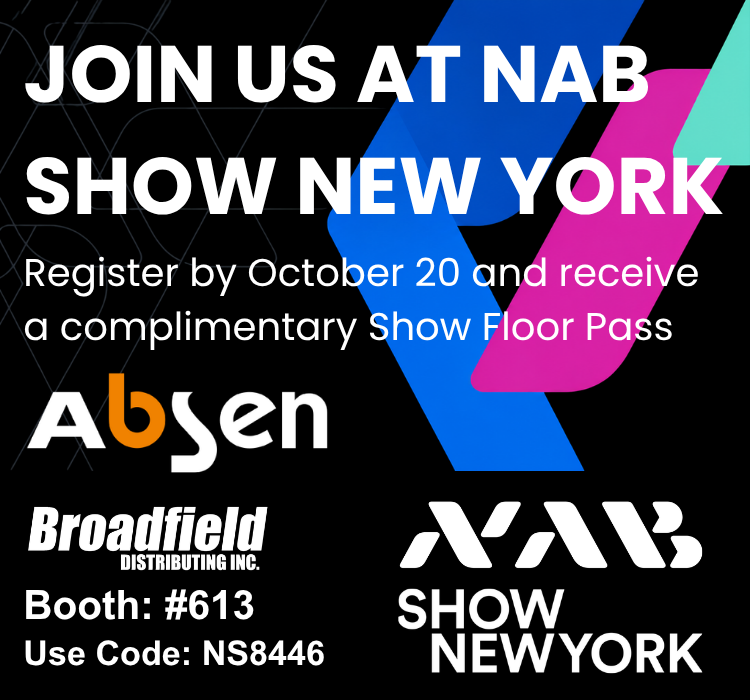 broadfieldsales's tweet photo. NAB New York is two weeks away. Broadfield is at Booth #613 — Oct 21–22 — with live demos from top broadcast and AV partners. Register free: NS8446 at https://t.co/SR78BXydEe #NABNY #NABNY2026 #Absen #ProAV https://t.co/xskgnkTdtU