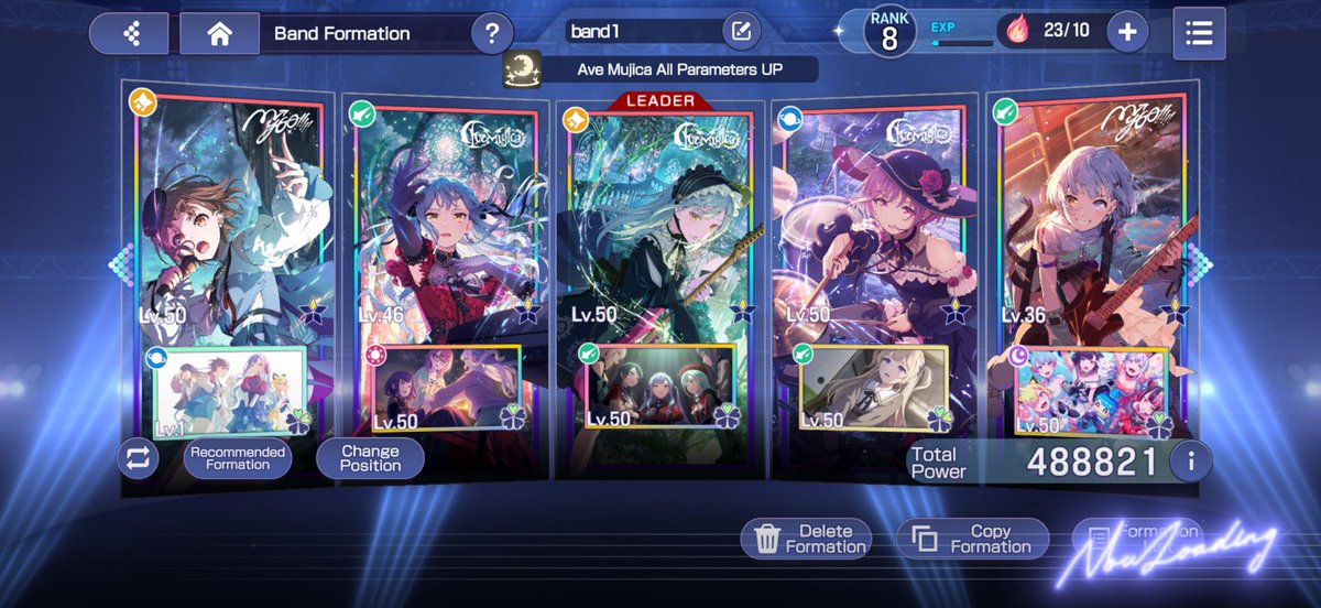 myoiuta's tweet photo. @timelyizawa i only pulled using the free stars and pulls from when i first logged in other than that i haven't actually pulled with my savings... here's my lineup, my only main objective was mutsumi SSR https://t.co/QYY8plVrvJ