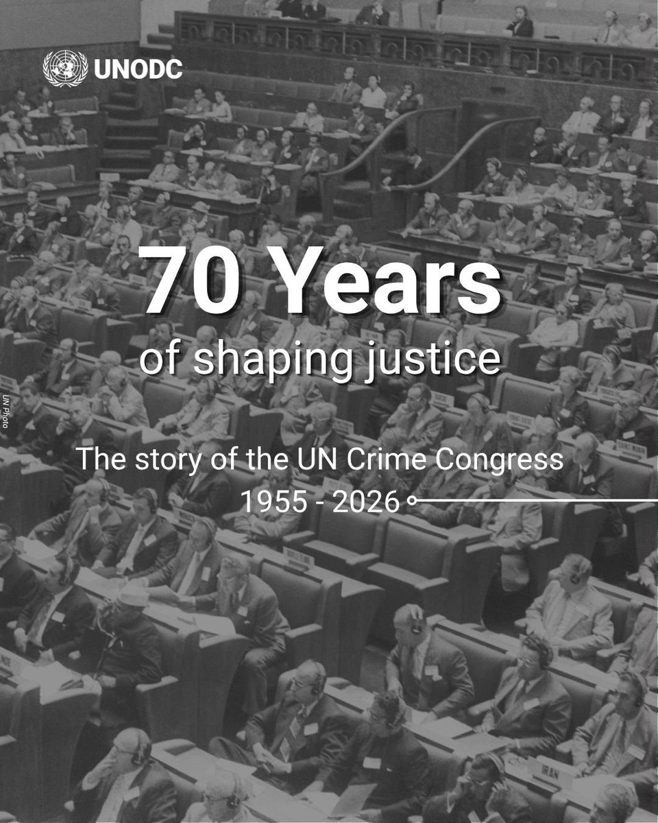 UNODCmexico's tweet photo. De Ginebra en 1955 a Abu Dabi en 2026, conoce la evolución del Congreso de la ONU sobre Prevención del Delito y Justicia Penal, el cual reune a personas expertas cada cinco años para definir cómo avanzar en estos temas.

#CrimeCongress

https://t.co/s3gRCzvVJX https://t.co/FYZ9JShT1W