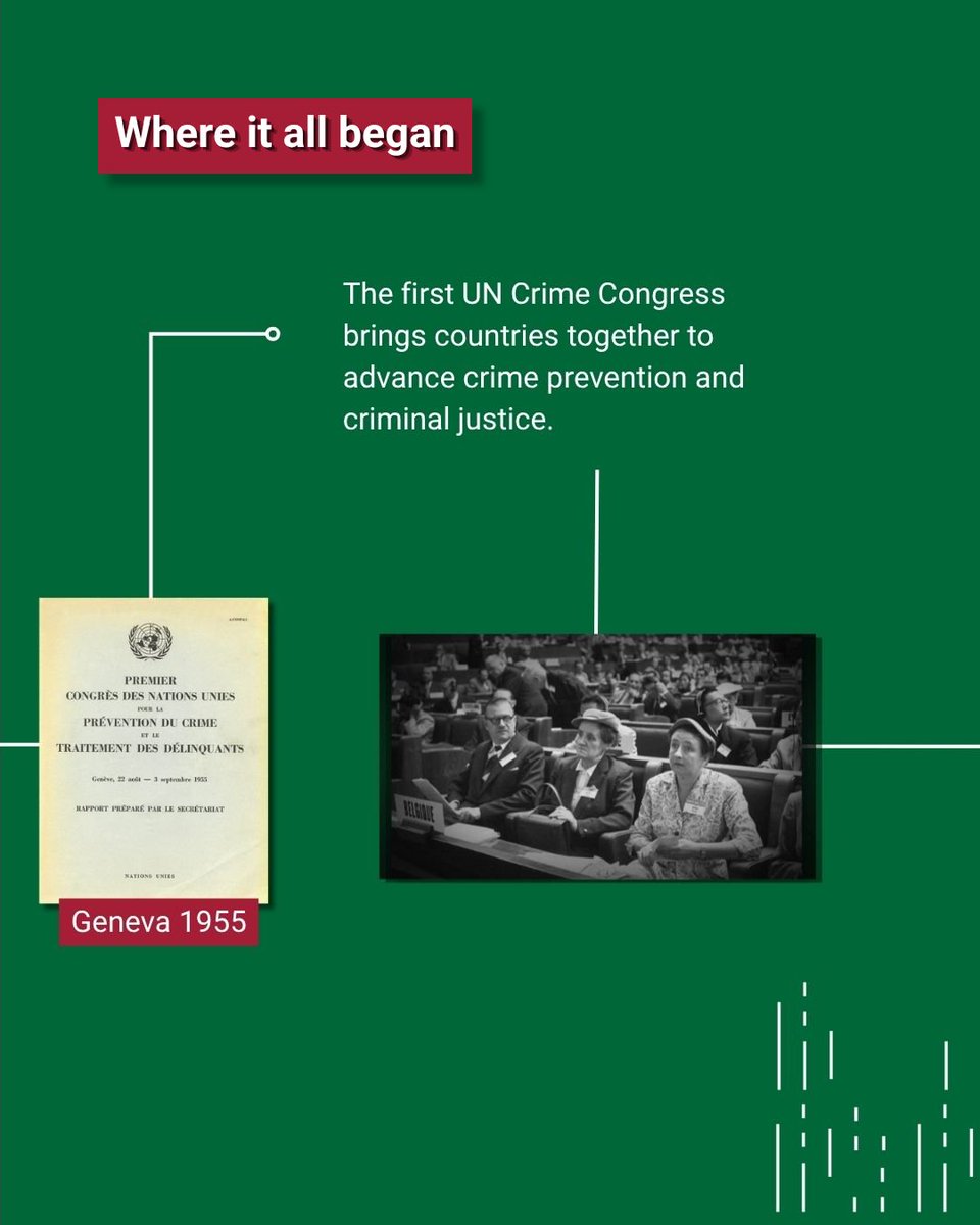 UNODCmexico's tweet photo. De Ginebra en 1955 a Abu Dabi en 2026, conoce la evolución del Congreso de la ONU sobre Prevención del Delito y Justicia Penal, el cual reune a personas expertas cada cinco años para definir cómo avanzar en estos temas.

#CrimeCongress

https://t.co/s3gRCzvVJX https://t.co/FYZ9JShT1W