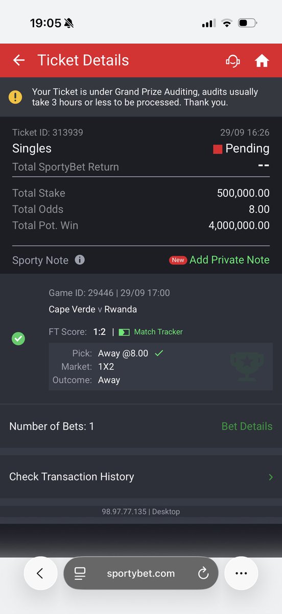 NattyMboho's tweet photo. Sportybet didn’t allow me bet 1m here I had to reduce it to 500k 
Now to pay na issues 😹😹
Second ticket 🎫 8odd 🍀✅✅ https://t.co/ZFifaPrIs7