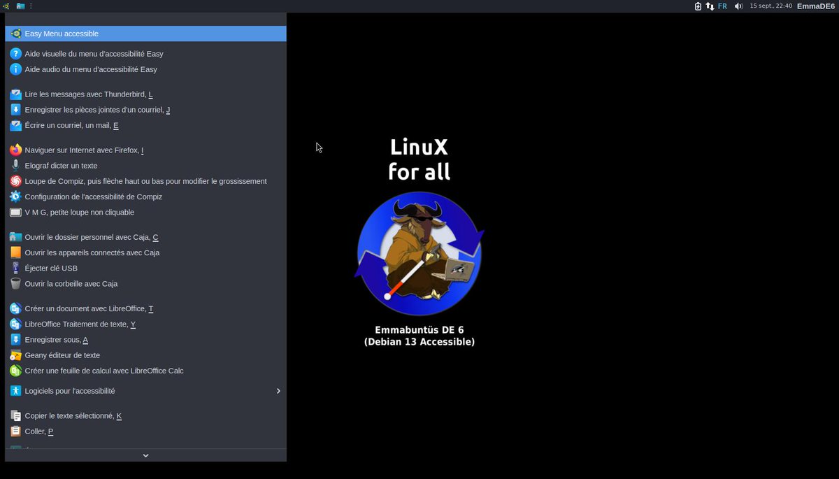 Emmabuntus's tweet photo. 📦 Sortie de l'Emmabuntüs Debian Edition 6 1.03 !

Toujours plus loin vers une informatique accessible et solidaire.

🔗 Lisez l'annonce complète : https://t.co/hFLMulw18H

#Emmabuntüs #Linux #OpenSource #Accessibilite #LogicielLibre https://t.co/AQ6TKnnsnh