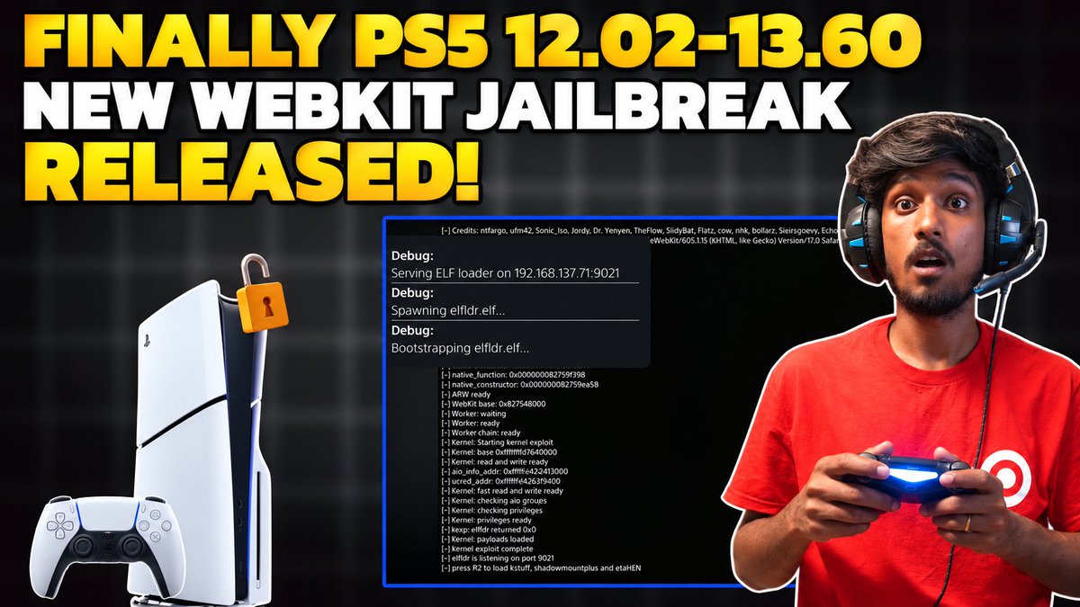 Sunny684788's tweet photo. PS5 7.00-13.60 New Webkit Jailbreak Released! || No More 50min!
https://t.co/cMDHLC55zJ https://t.co/g7lhzKQDBp