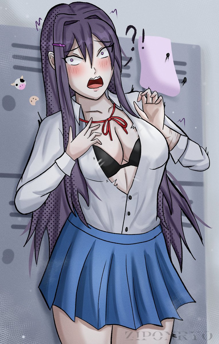 ReZipRyo's tweet photo. Yuri will need a new shirt💀
#ddlc https://t.co/JQQtSs2Hfi