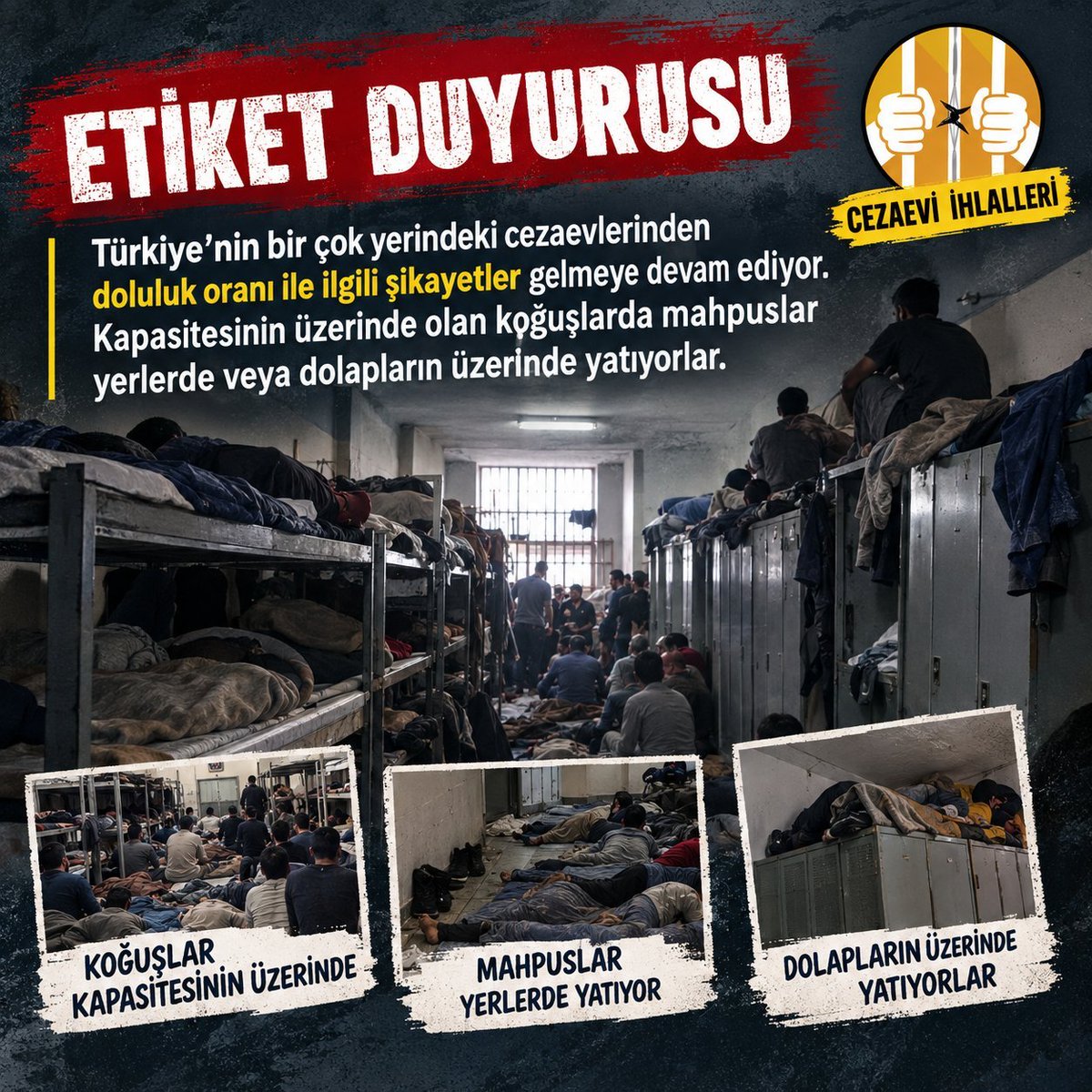 incili35's tweet photo. Doluluk oranının çok yüksek olduğu koğuşları paylaşan insanlar arasında; yaşlılar, çocuklar ve masum kadınlar var.

Cezaevleri DolduTaştı https://t.co/DpEyDc23PC