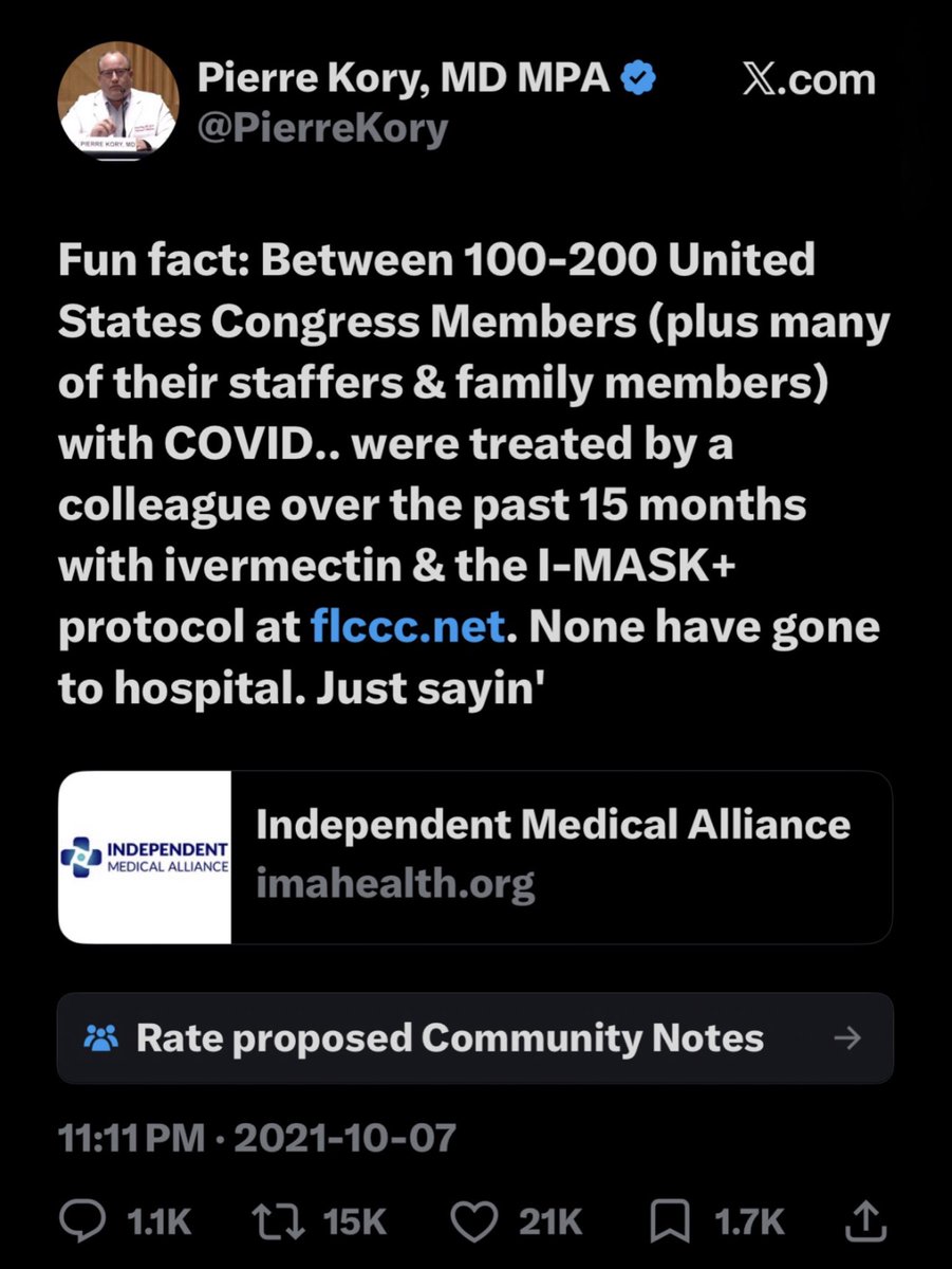 liz_churchill10's tweet photo. Reminder that between 100-200 Congress Members were treated with Ivermectin while citizens who asked for the same right suffered and died because they were forced by hospitals to take Dr. Fauci’s ‘Remdesivir’ https://t.co/4NTlS4sq43