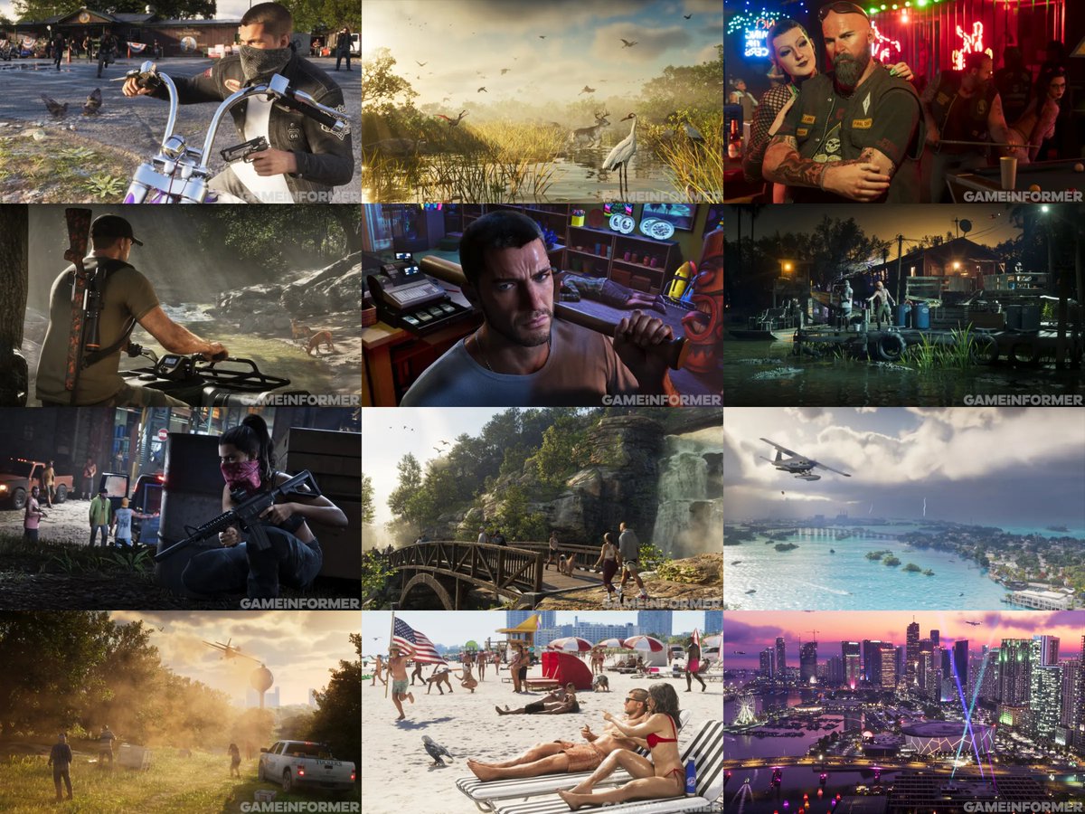 GameBaseDaily's tweet photo. All 12 new screenshots from GTA 6 https://t.co/YJmxxxjP1F