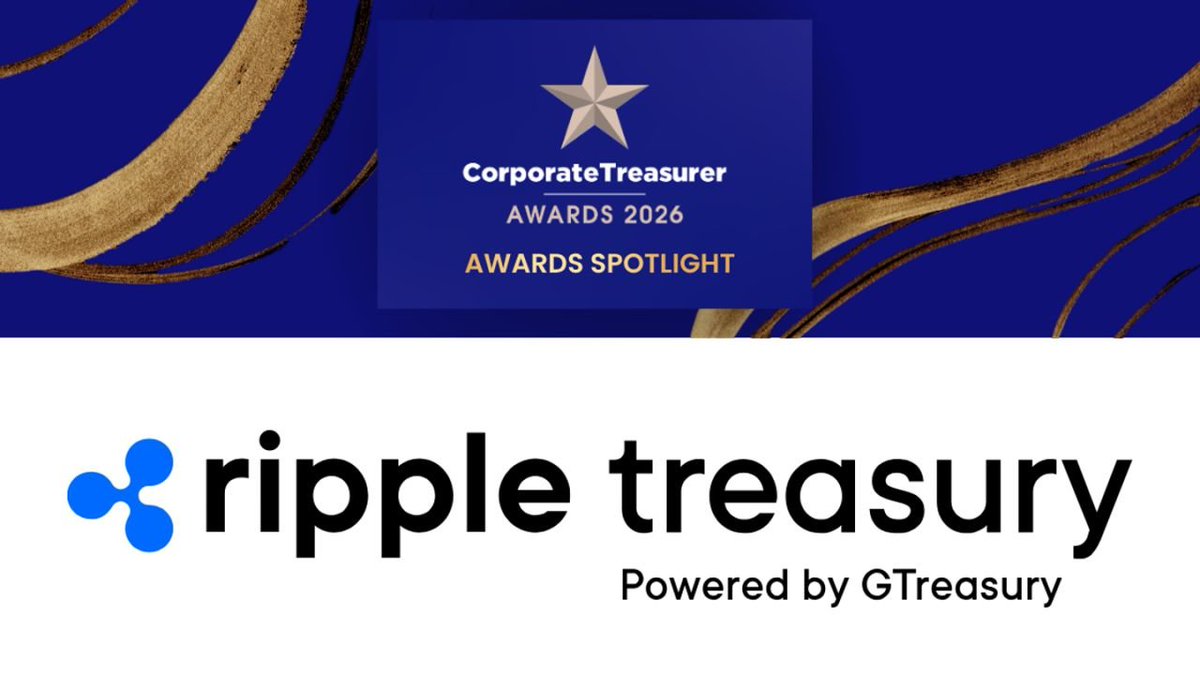BankXRP's tweet photo. 🏆 Ripple Treasury just won Best TMS Provider in BOTH APAC and the Middle East (CorporateTreasurer Awards 2026)

Fiat + digital liquidity on one platform. AI agents that wait for your approval before executing.

Institutional adoption keeps building 👀 https://t.co/HnTyaGSGcL