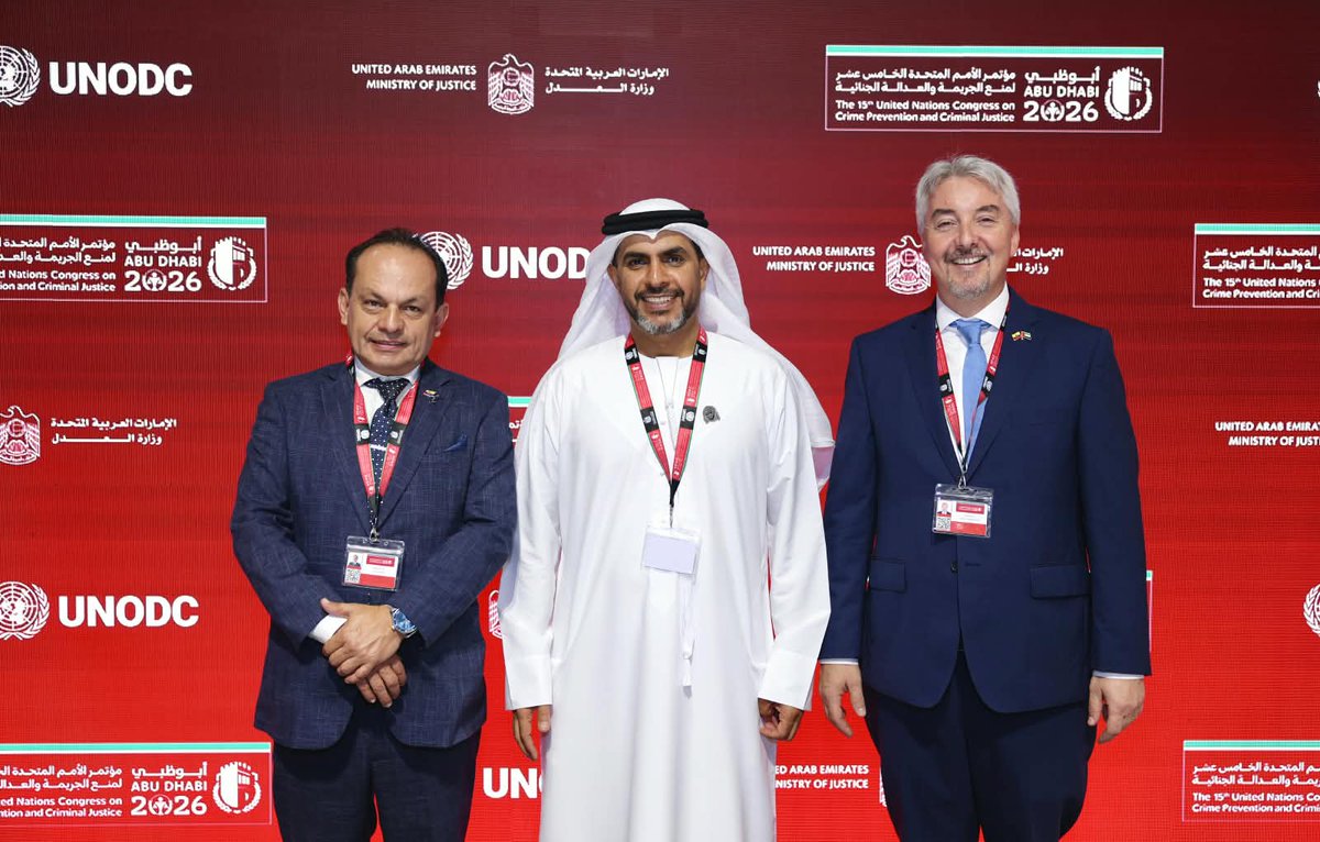 DefPublicaEC's tweet photo. Ricardo Morales Vela, Defensor Público General, participa en el 15.º Congreso de las Naciones Unidas sobre Prevención del Delito y Justicia Penal, que se desarrolla del 26 de septiembre al 1 de octubre de 2026 en Abu Dabi.  

Este importante encuentro internacional reúne a representantes de los sistemas de justicia de todo el mundo para impulsar el tema: "Acelerar la prevención del delito, la justicia penal y el estado de derecho: proteger a las personas y el planeta y cumplir la Agenda 2030 para el Desarrollo Sostenible en la era digital", promoviendo el fortalecimiento de la cooperación internacional y el intercambio de buenas prácticas.  

Como parte de la delegación ecuatoriana del sector justicia también participan @MagalyRuizCajas, vocal del @CJudicaturaEc, y María Consuelo Heredia, jueza de la Sala de lo Laboral de la Corte Nacional de Justicia, reafirmando el compromiso del Ecuador con el fortalecimiento del Estado de derecho, la cooperación internacional y el acceso a la justicia.