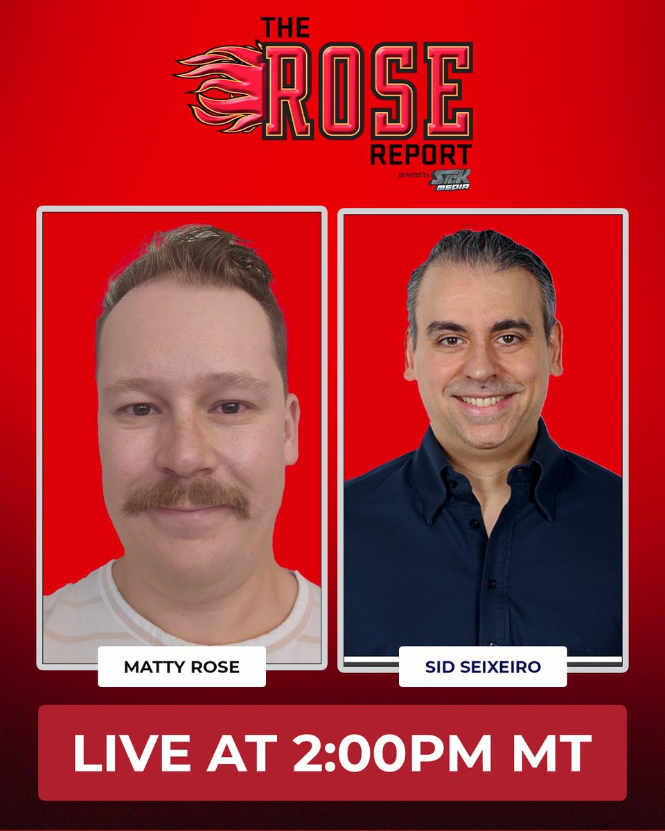 rosereportsick's tweet photo. Live at 2pm MT! 

@Sid_Seixeiro from @sidseixeiroshow joins @MattRoseYYC and @PatrickDumas_!

Set a reminder: https://t.co/ipYIQaGz7F

#sick #therosereport https://t.co/Dyr2D63v98