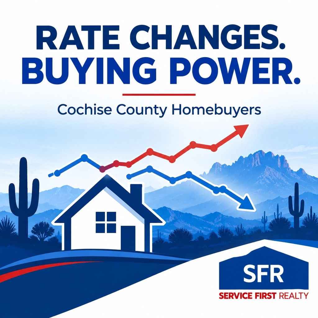 scarface643's tweet photo. Watching mortgage rates? Even small changes can affect monthly payment and buying power in Cochise County. Compare your options with a local lender before making a move. Rates vary; not financial advice. https://t.co/U8WVCGC9nc