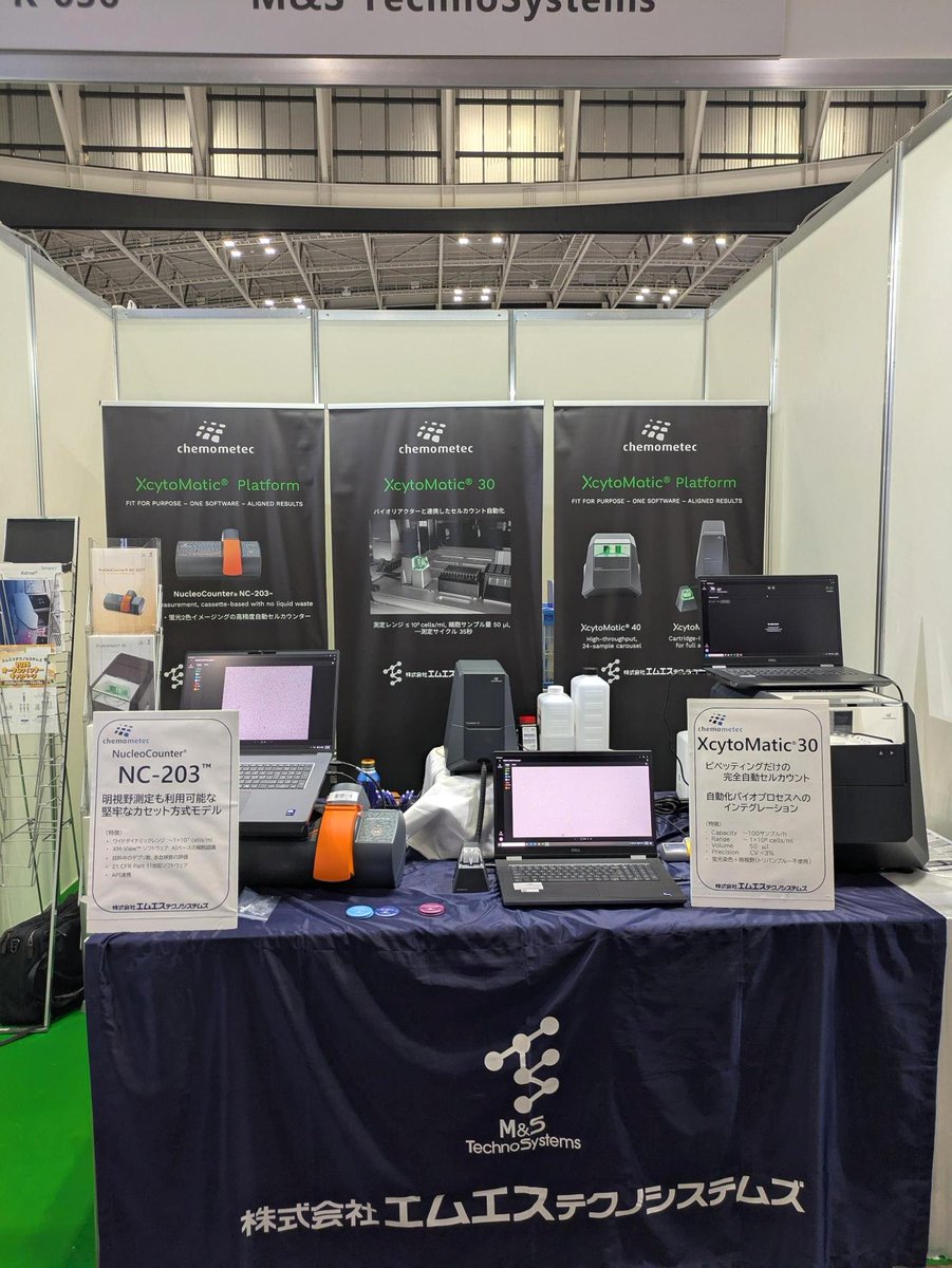 MStechnosystems's tweet photo. 📢パシフィコ横浜にて本日より開催の「#BioJapan/再⽣医療JAPAN/healthTECH JAPAN」に出展しております。 
展示中
🔹細胞計数装置 NC-203™
🔸XcytoMatic® 30、XcytoMatic® 40
再生医療JAPANエリア「R-36」ブースへ、ぜひお立ち寄りください。 
https://t.co/kR5u6BKosJ https://t.co/UcgN4JSoQV