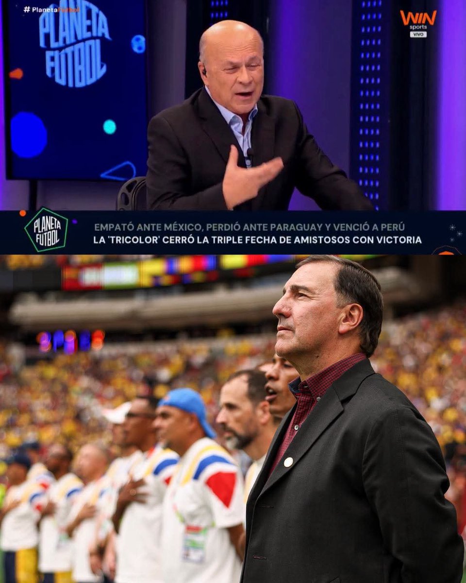 ElGolGarracol's tweet photo. "EL PROBLEMA DE LA SELECCIÓN COLOMBIA NO SON LOS JUGADORES, ES EL DT.”

— CARLOS ANTONIO VÉLEZ: “Jugadores hay, lo que pasa es que a este señor le cuesta ponerlos. Me da mucha tranquilidad desde el punto de vista de materia prima, lo que no sé es si este señor sea capaz de hacer un equipo competitivo con ese material. 

Aquí con Lorenzo, para mí, nunca ha habido un modelo de juego; lo que ha habido es la respuesta de unas individualidades. Éramos un equipo de jugadas y de jugadores.”