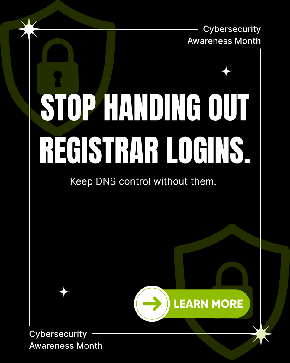 NoIPcom's tweet photo. MSPs: how many client registrar logins are sitting in your vault right now?

You don't need them to manage DNS. The client points nameservers to No-IP once and keeps the domain. You run the records. 4 slides 👇

https://t.co/eztScLJxox

#CybersecurityAwarenessMonth #MSP https://t.co/IIMBzdCt41