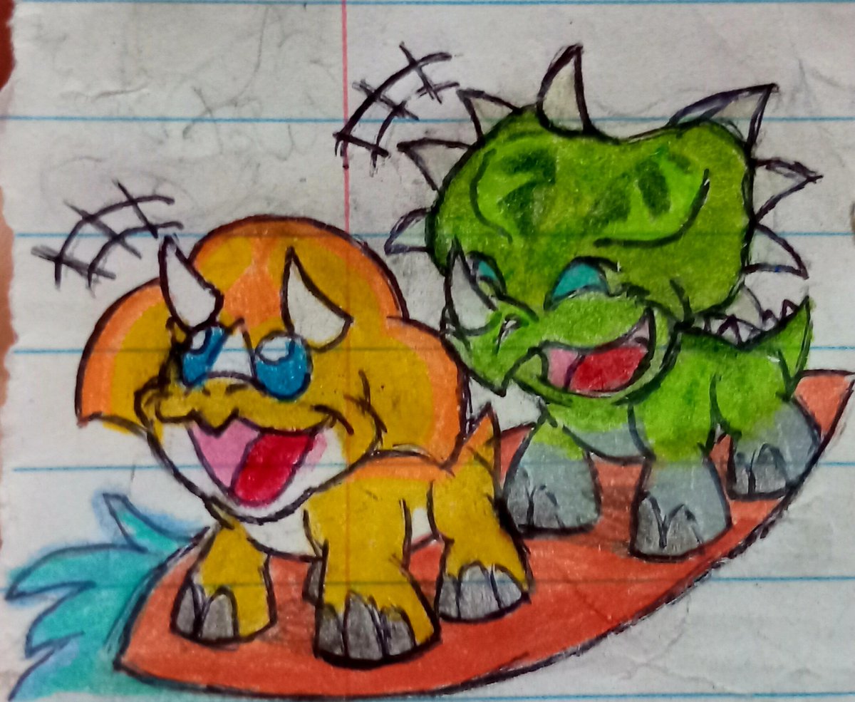SFersaca's tweet photo. Dibuje otros dinosaurios chiquitines
A gabu con styracosaurus y 
con el
pentaceratops https://t.co/3AFFrB6VQU
