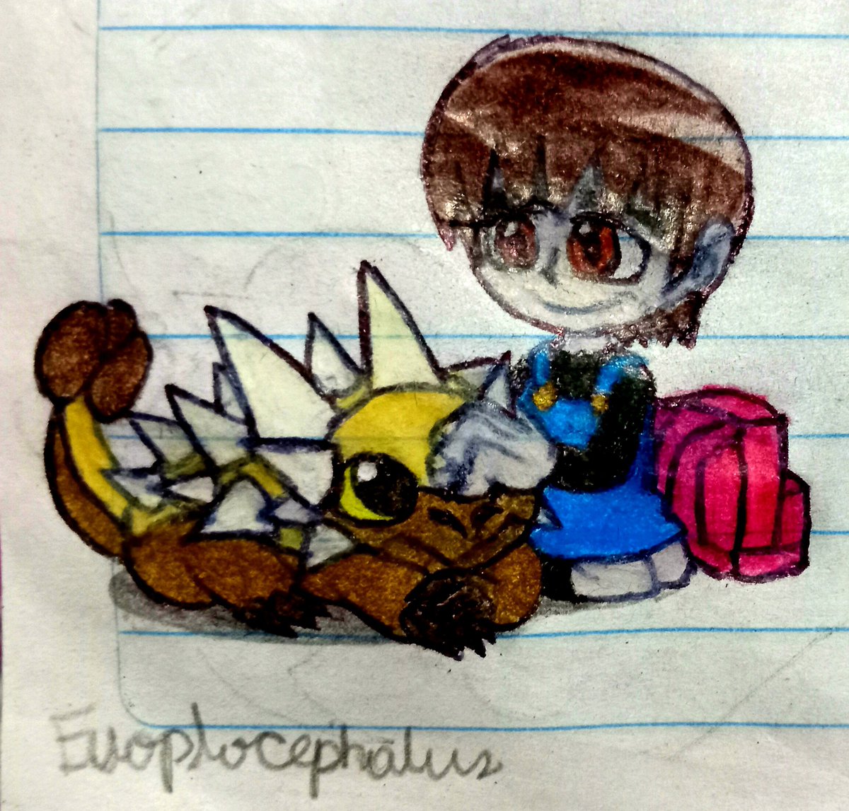 SFersaca's tweet photo. Y tambien Dibuje a amy con el Euoplocephalus y a menna con el deltadromeus https://t.co/7bB1yPz1QC