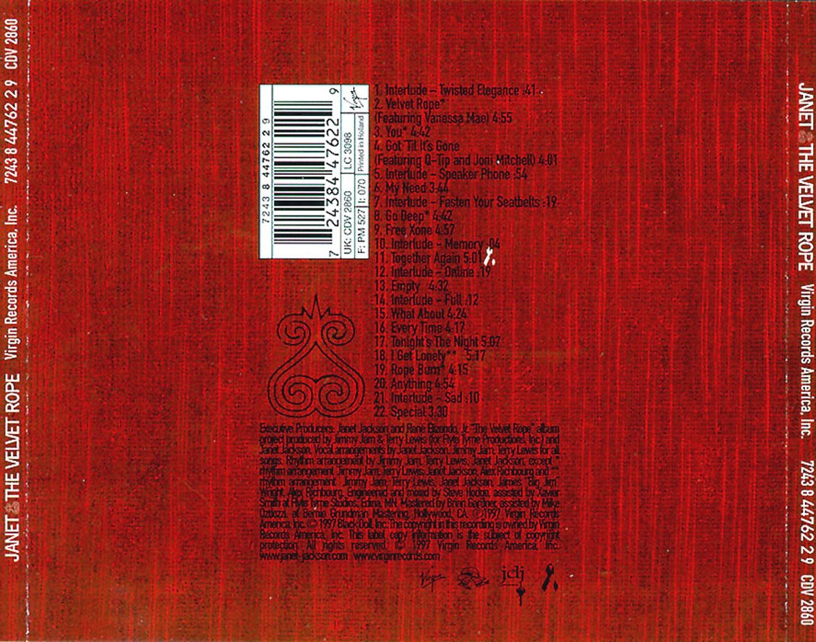 spacecowboyhash's tweet photo. October 7th, 1997. 

Happy 29th anniversary to Janet Jackson's "The Velvet Rope". https://t.co/uyzKHmu83c