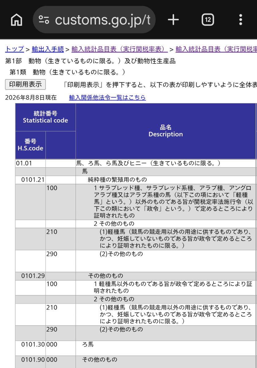 puffer_KMI's tweet photo. @gogo_chibisuke 統計資料探してみたら、鹿児島空港からの輸入は本当でした。
2026年は、2025年より多く輸入されてるみたいです。
輸入数量の単位が頭なので、どのようなお馬さんかはわかりませんが。 https://t.co/9pyLS6iWAF