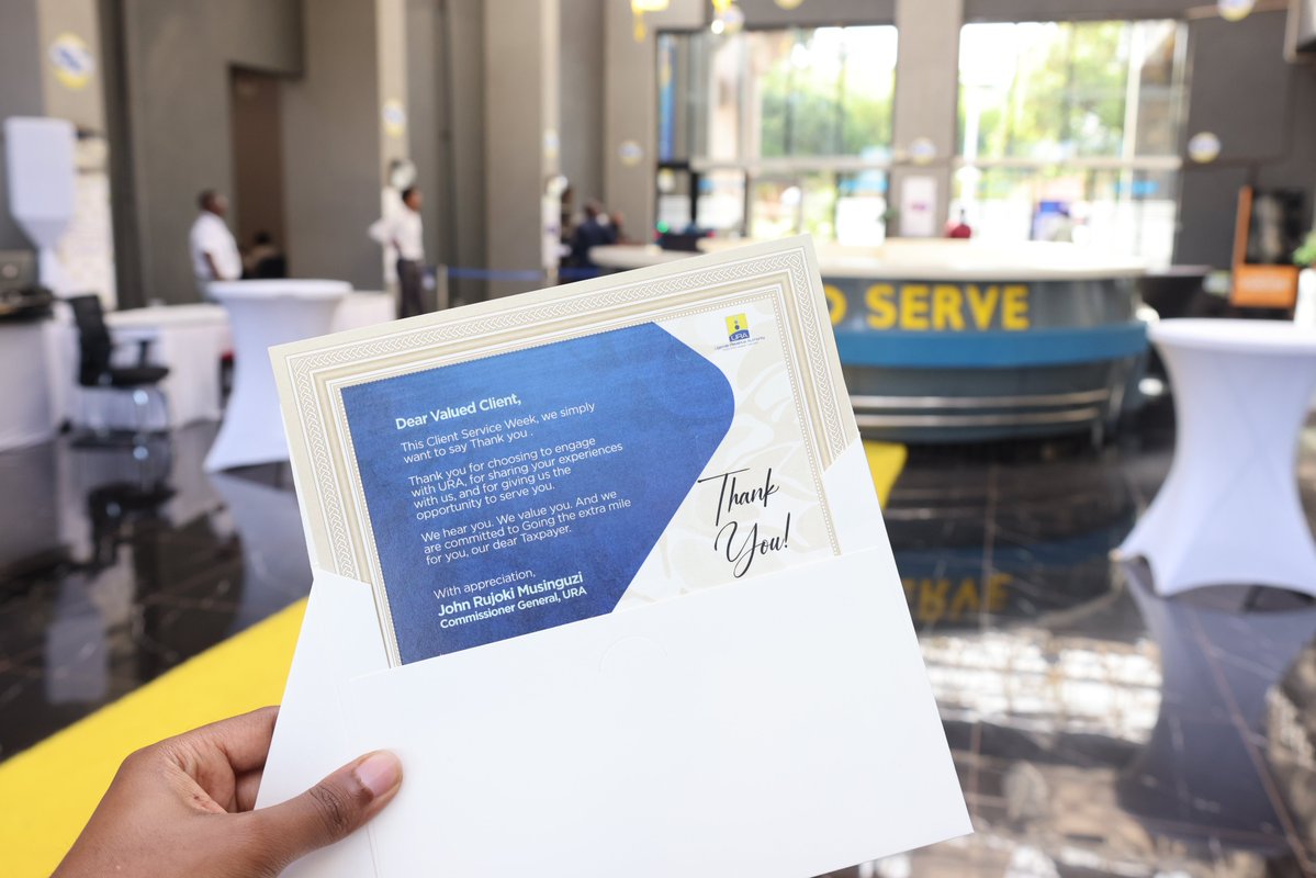 OweKyagwe's tweet photo. .@URA_CG: At @URAuganda , our commitment is to put the taxpayer at the centre of our service and make every interaction count. 

I sincerely appreciate all taxpayers who showed up yesterday and engaged with our teams during Client Service Week. 
#URACSW2026

#FfeBanno https://t.co/UL4UwDVYkd