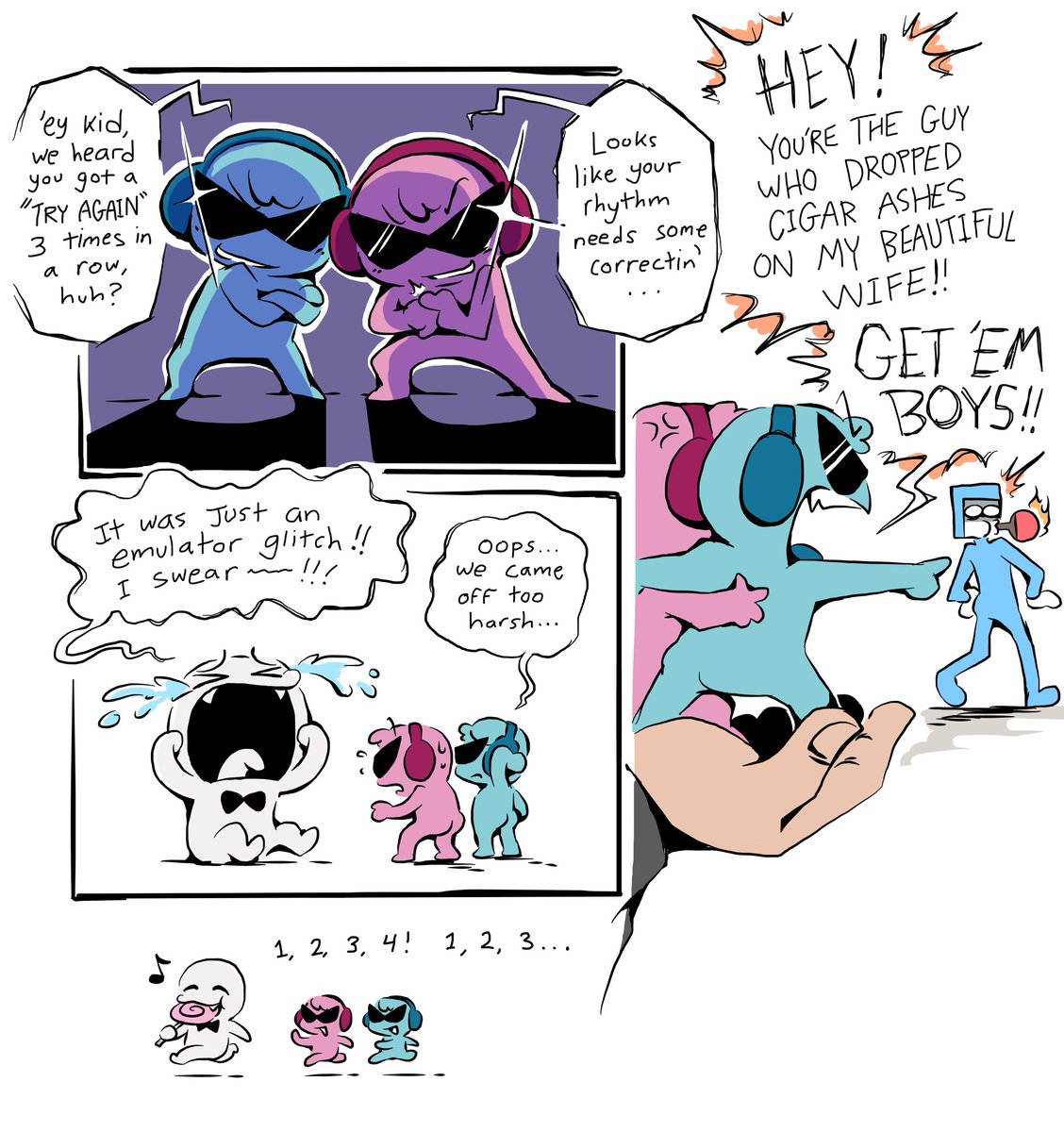 peytonpartyhorn's tweet photo. various rhythm heaven comics part 1 https://t.co/0cuo5txr09