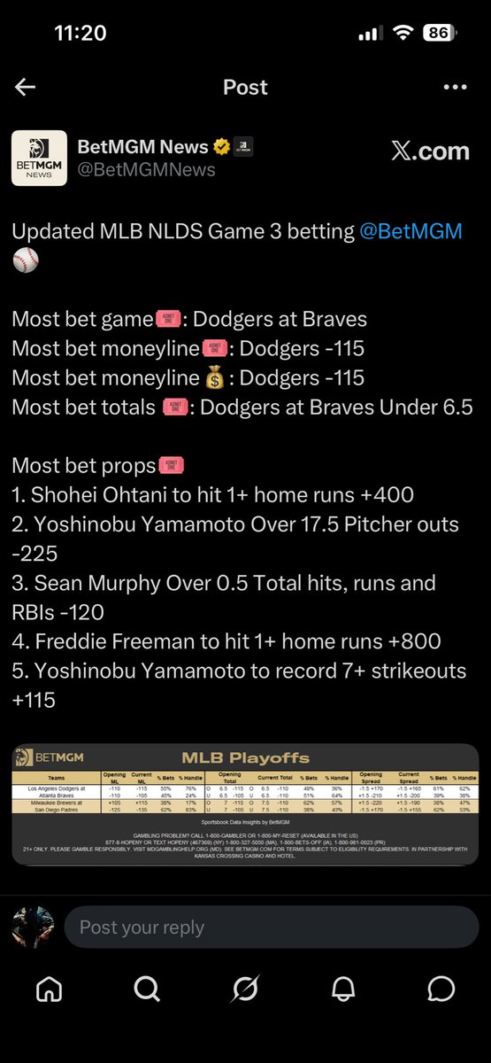RanAtHim's tweet photo. @GiveMeCloutBets Do u have a conspiracy that books lie about their splits lol? https://t.co/jJ7oXdwp5m