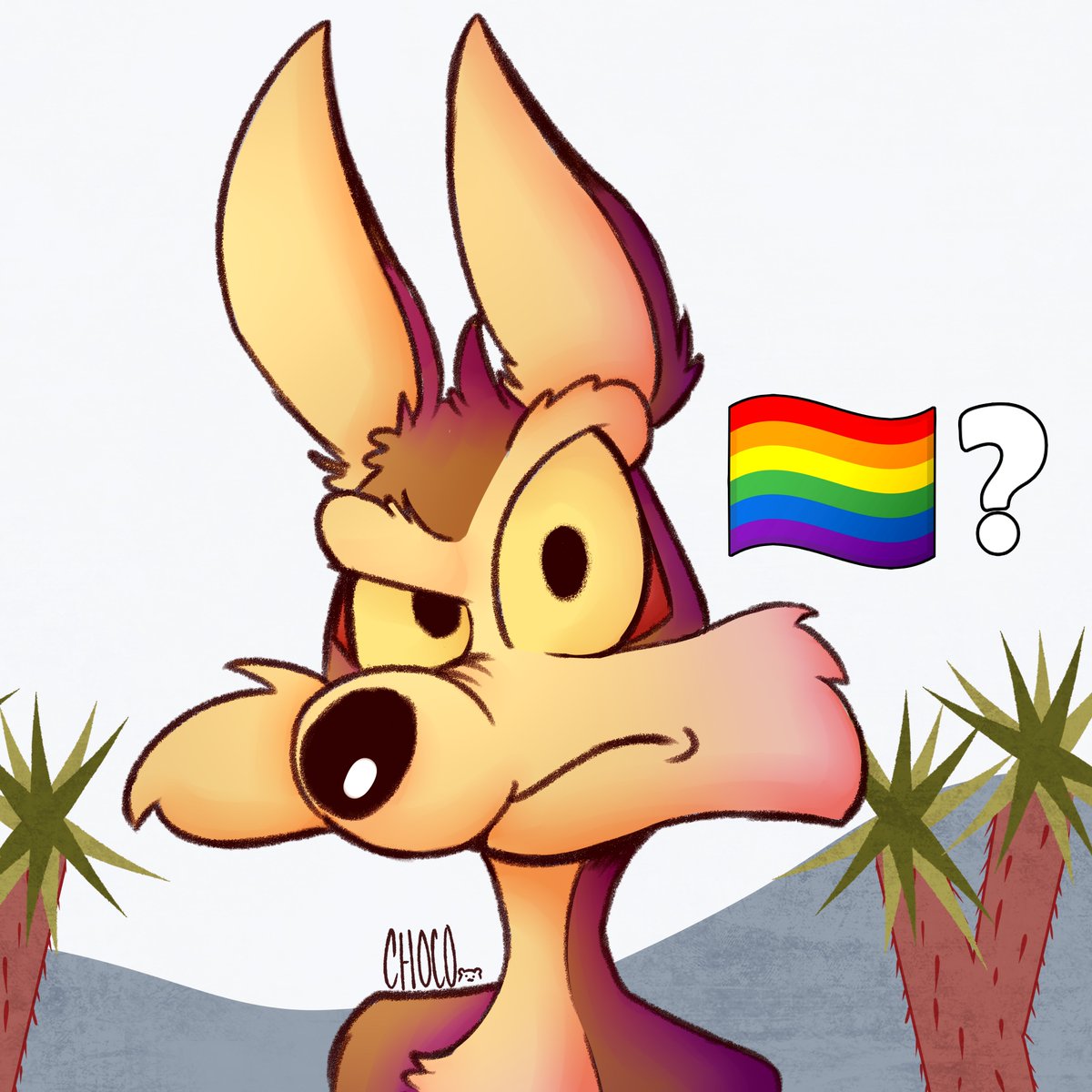 XChoco_99x's tweet photo. He saw all the roadrage fan art 🏳️‍🌈
#wileecoyote #roadrage https://t.co/OjvmMjKJLb