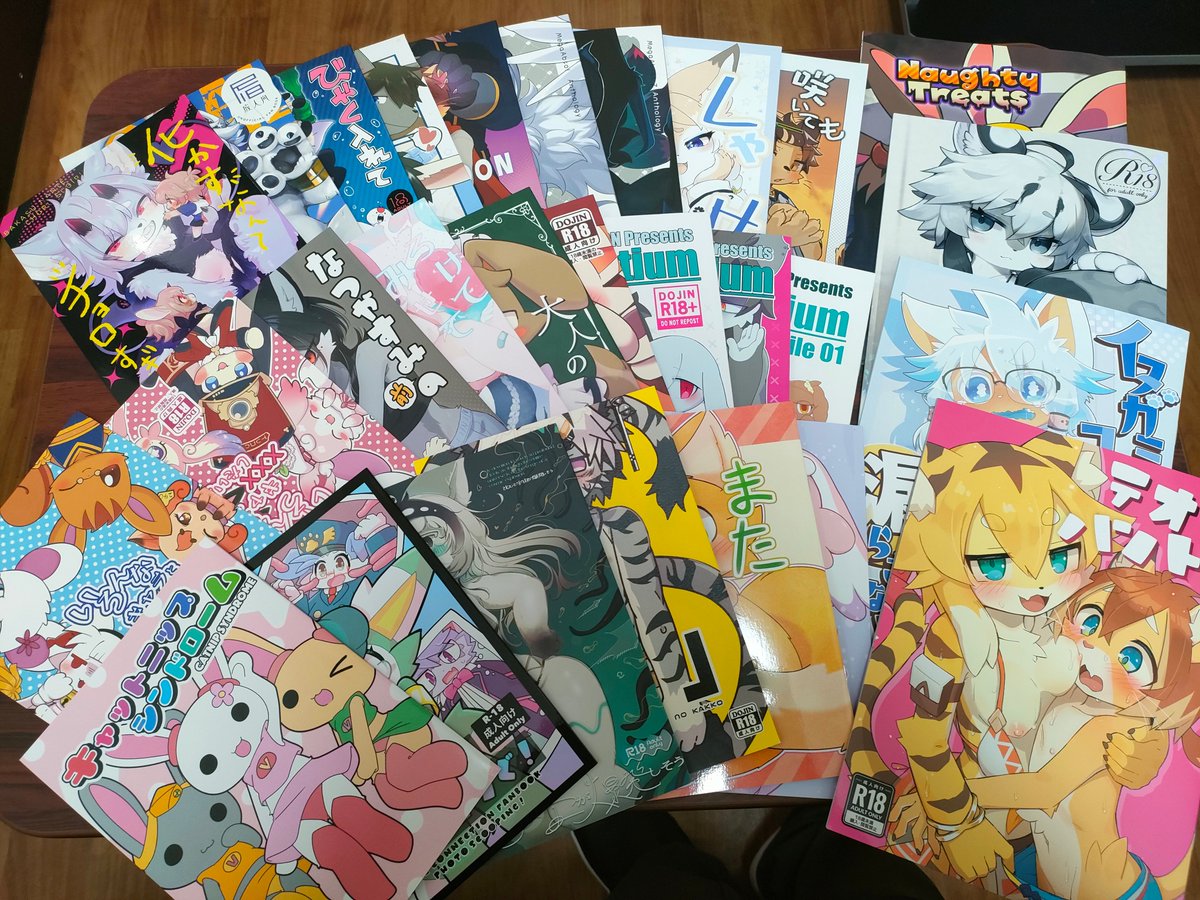 alptonaglesko's tweet photo. 今更ながらけもケット17戦利品
買いすぎたかも https://t.co/H6Uw9K42jo