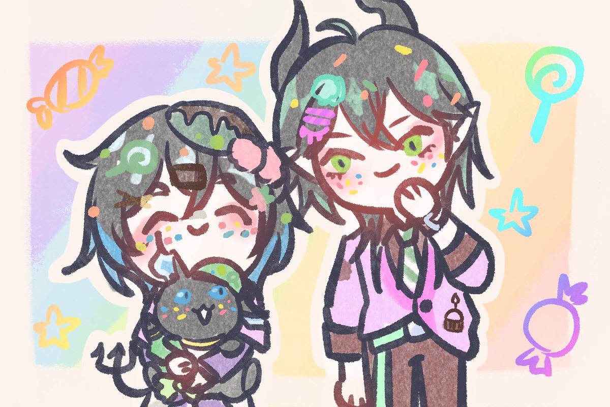 ominrx's tweet photo. 🎃新イベント第一章かわいすぎ　次の章楽しみ〜

⚠️監督生顔あり https://t.co/W64MHE53Gc