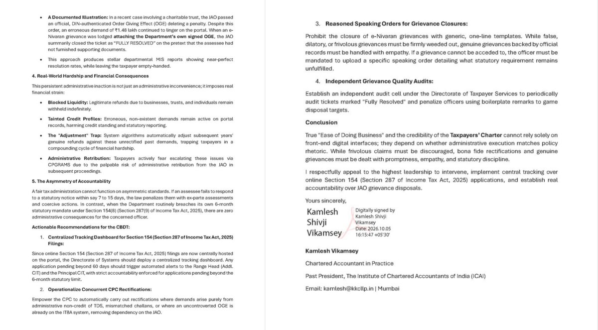 atulmodani's tweet photo. Past President ICAI Kamlesh Vikamsey ji has written a very important representation letter to @PMOIndia and @nsitharaman over the bottlenecks in the #Faceless assessment system under the #Incometax.

These points are practical difficulties faced by all and self explanatory.

Hope @FinMinIndia takes action and streamline this on priority.

@kamleshvikamsey