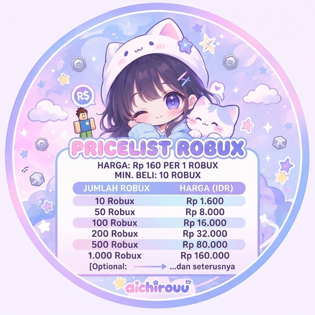 aichirouu_'s tweet photo. robux via send readyyy, yuk gercepin langsung wa 
https://t.co/QwDx3Nmisf https://t.co/k9copAsJVj