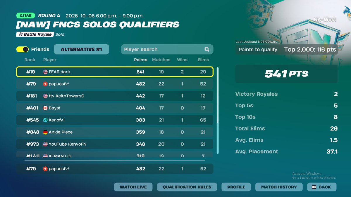 Tysondxz's tweet photo. early qual 2 hours early and then ran through games https://t.co/wJX8hUFmzA