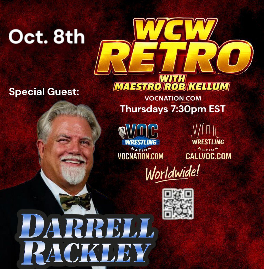 thestro's tweet photo. This Thursday! Oct. 8th Special guests will be  #DarrellRackley along w/  #WilliamWBarbour on the WCW Retro podcast with @thestro https://t.co/0FEywkVe22. To call in, go to https://t.co/Z1lWo5nyLw  #WCWRetro  #TeamStro @vocnation @YouTube https://t.co/EIVF2ogifR