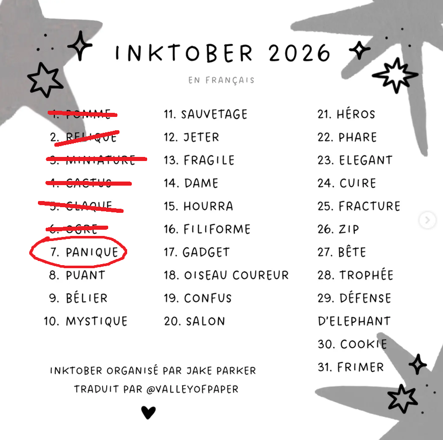 Aurorewolf37's tweet photo. Jour 7 du #inktober2026 : Panique

@inktober #inktober2026panic #inktober2026day7  #inktober2026panique #inktober2026jour7 #panic #panique #drawingchallenge #drawingchallenge2026 https://t.co/p86ArkgAU1