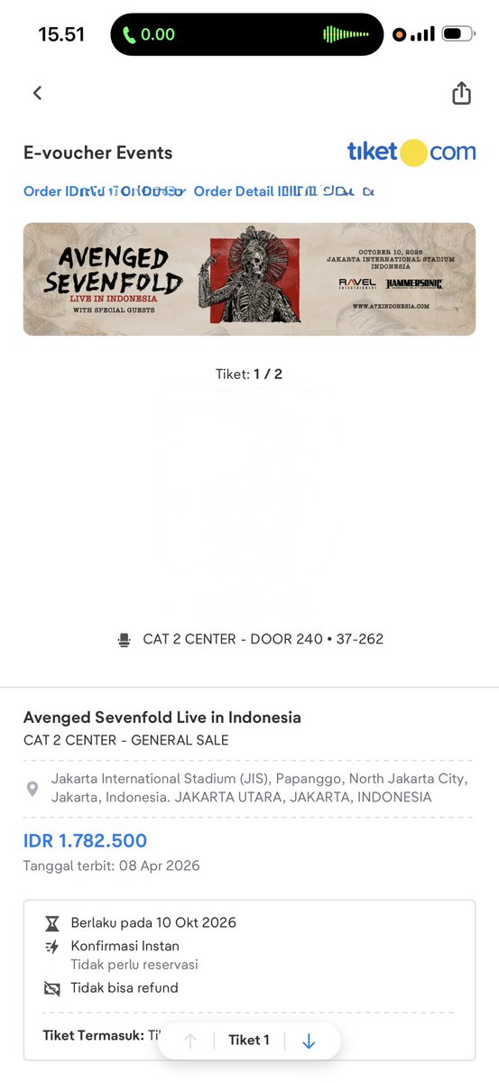 risma_0730's tweet photo. WTS ‼️‼️‼️
TIKET A7X JAKARTA
CAT 2 CANTER 2 TIX
DERET
- DOOR 240 • 37-263
- DOOR 240 • 37-262
POSISINYA PAS BANGET YAA CANTER NYA NGE CANTER HABIS NO PENGHALANG PENGHALANG 
YANG MINAT BOLEH DM NYAAA
JUAL MURAH
UNDER WEB https://t.co/56HdWyRO3q