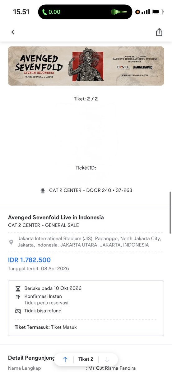 risma_0730's tweet photo. WTS ‼️‼️‼️
TIKET A7X JAKARTA
CAT 2 CANTER 2 TIX
DERET
- DOOR 240 • 37-263
- DOOR 240 • 37-262
POSISINYA PAS BANGET YAA CANTER NYA NGE CANTER HABIS NO PENGHALANG PENGHALANG 
YANG MINAT BOLEH DM NYAAA
JUAL MURAH
UNDER WEB https://t.co/56HdWyRO3q