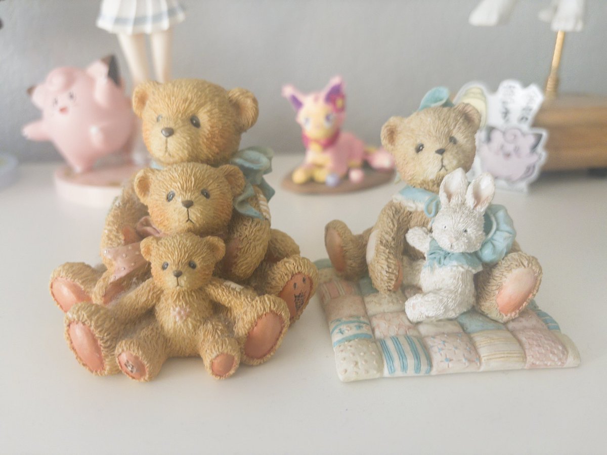 starryanyway's tweet photo. happy news: i was at a garage sale awhile ago, and i saw this bear on the left that is from the same brand as my thrifted bear figure on the right who i’ve loved for years, and they look to be from the same set https://t.co/us10ZbdUAl