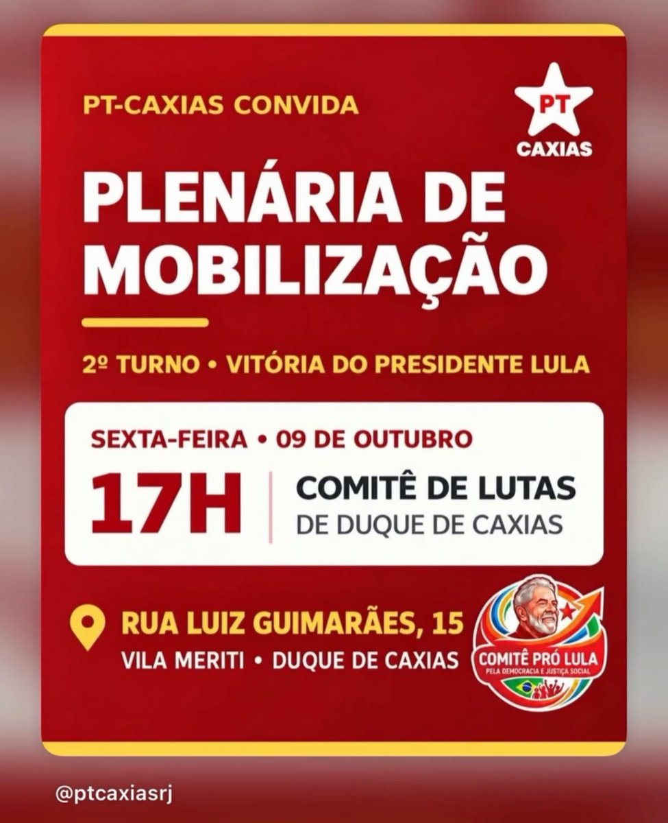 MudaBXD's tweet photo. MOBILIZAÇÃO PT CAXIAS 09/10 às 17H https://t.co/kRQTMTObXq