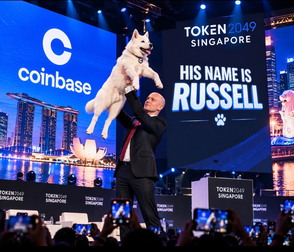 RussellDogCTO's tweet photo. Some things are better announced in person indeed @brian_armstrong @coinbase https://t.co/x90rD7nn6g