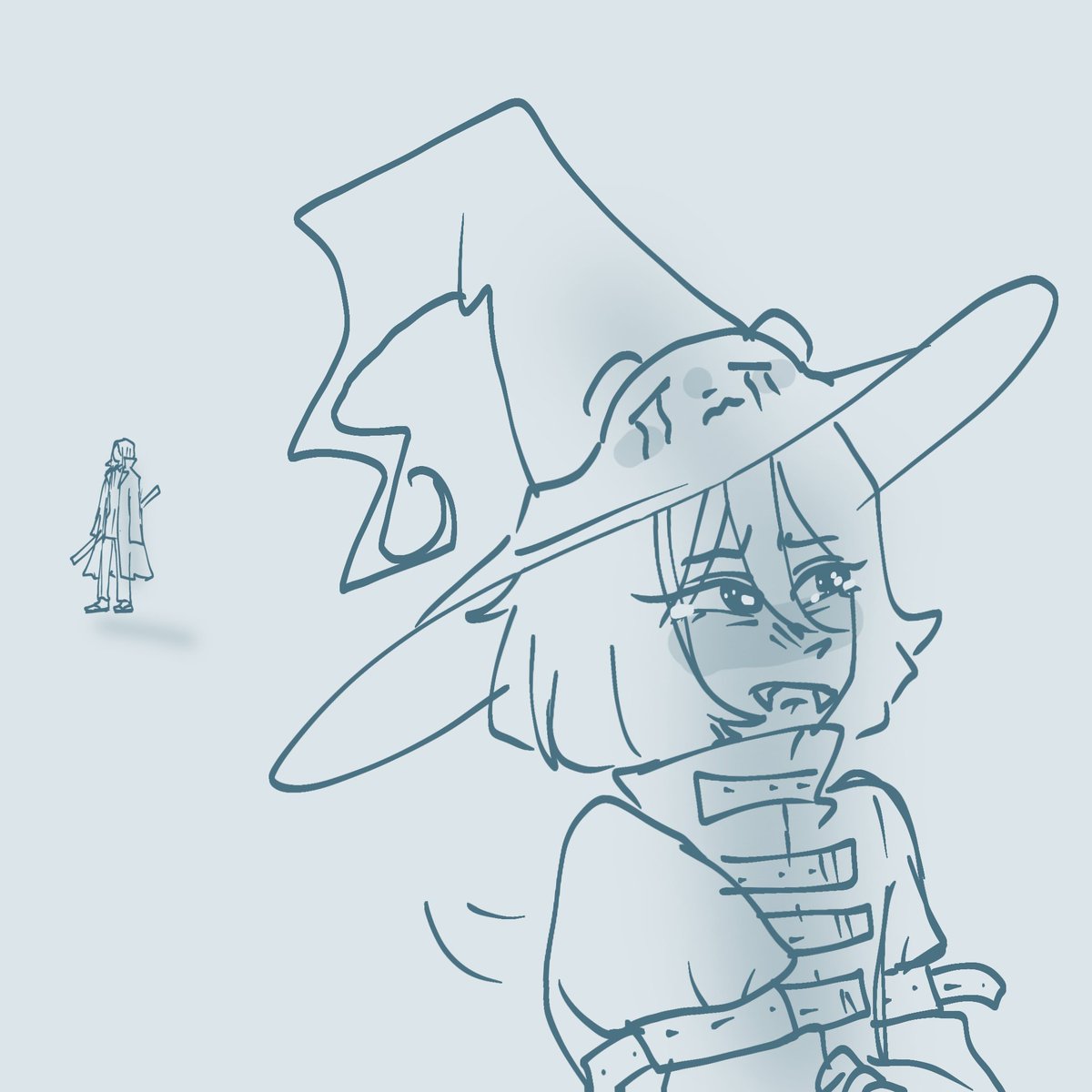 The_winterSpell's tweet photo. > As long as she’s safe...

.....
I-

I’ll... pretend I never saw you here.
I promise! So there's no need to kill me or anything like that.

☆He tried his best, feigning arrogance and confidence.☆ https://t.co/HNdTmt0boD