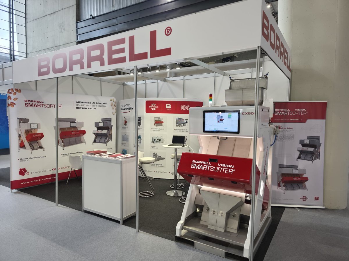 roigborrell's tweet photo. Greetings to my team at FoodTech Barcelona, showcasing our new Borrell Smart Sorter® Vision optical sorters! Come meet them and discover smarter AI sorting for nuts and seeds.

October 6–8 · Fira de Barcelona, Gran Via · Stand C-230 · Barcelona, Spain.

#FoodTech #Borrell https://t.co/8QedhFZmMe