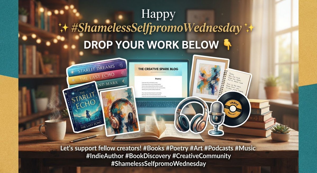 lloydjones_01's tweet photo. #ShamelessSelfpromoWednesday ✨

Drop your work below.

#Books #Blogs #Poetry #Art #Podcasts #Music

Let's discover something new from another creator today.

#IndieAuthor #BookDiscovery #CreativeCommunity https://t.co/TjfLCGdh2z