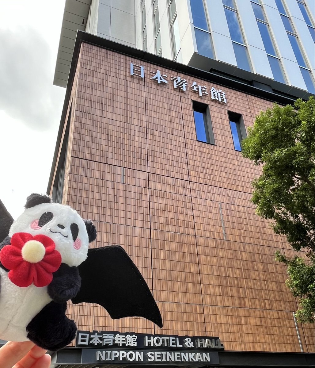 rinkosan_dance's tweet photo. 日本青年館ホール到着✨
今回日本に来られない中国のSANTAファンからいただいたパンダの花花のぬいぐるみに、私の手作りでコウモリの翼をつけてアルカード仕様にして連れてきました🐼🦇やっと生で観られる！ワクワク！
#ALUCARDSHOW2026 https://t.co/V04pLDEKt1