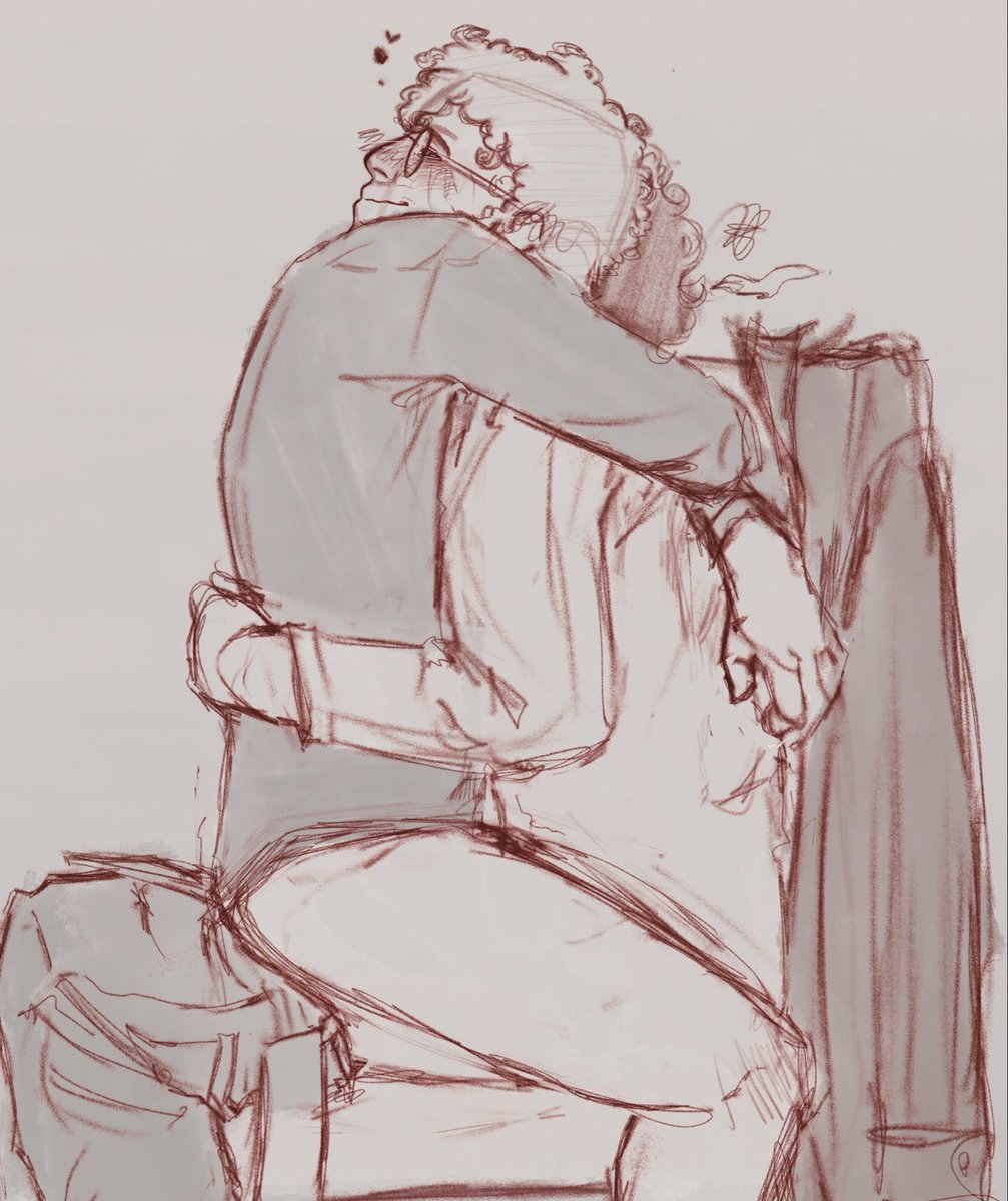 blankafterdark's tweet photo. Day 4– cockwarming 
another Jegulus sketch because college is currently beating my ass

read a few fics of auror James, so here’s Reggie keeping him company while he works(he’s not getting shit done🧍‍♂️)
(˶˃𐃷˂˶)
#jeguluskinktober https://t.co/86JvV8nlBO
