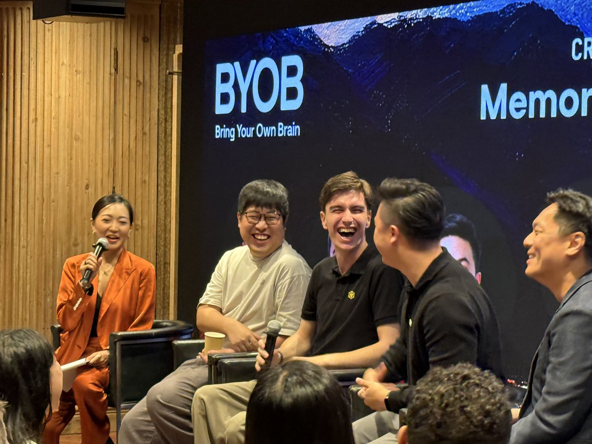 chatandbuild's tweet photo. Memory That Travels: one panel, several ecosystems.
Moderated by founder Christel Buchanan, with speakers from @OpenAI, @googlecloud, @MicroStrategy and @BNBCHAIN.
#BringYourOwnBrain
@howie_owi @Gwenole_M https://t.co/zevIECYwZU